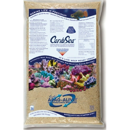 Alive Reef Sand CaribSea Arag-Alive Special Grade Reef Sand, 20-Pound, Functional and beautiful aragonite substrate for all types of marine aquariums By Carib Sea ()