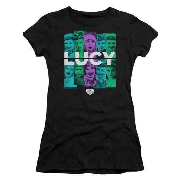 I Love Lucy Shades Of Lucy S/S Junior Women's T-Shirt Sheer Black