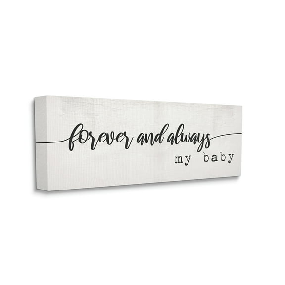 Forever and Always Sentiments Rustic Romantic Typography 24 in x 10 in Painting Canvas Art Print, by Stupell Home Décor