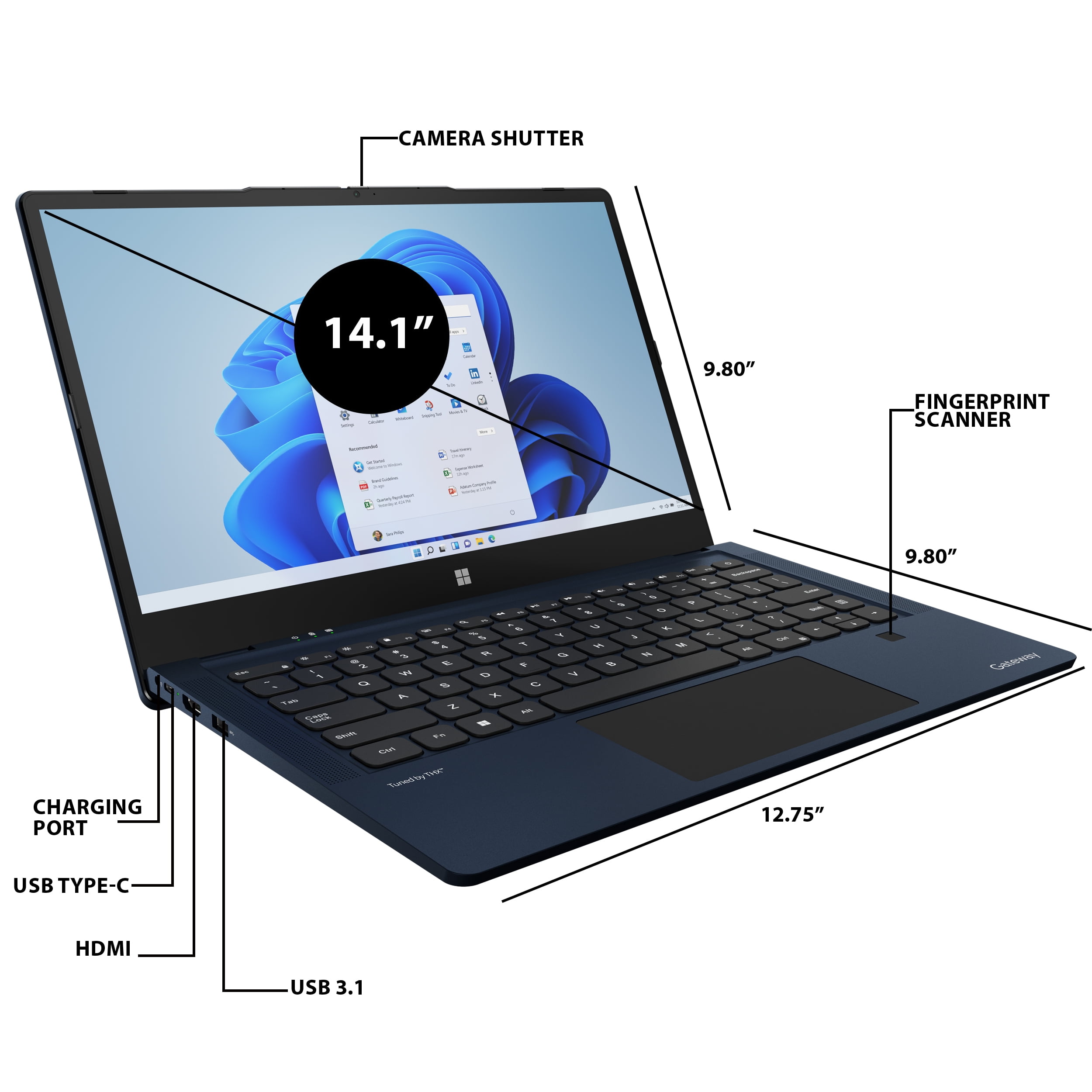 Gateway .1" Ultra Slim Notebook, FHD Touchscreen, Intel Core i7