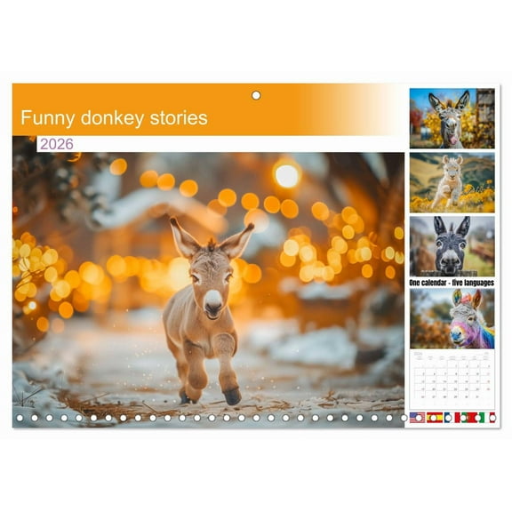 Funny donkey stories (Monthly Wall Calendar 2026 11.7 x 16.5 (open)), CALVENDO 14 Month Calendar