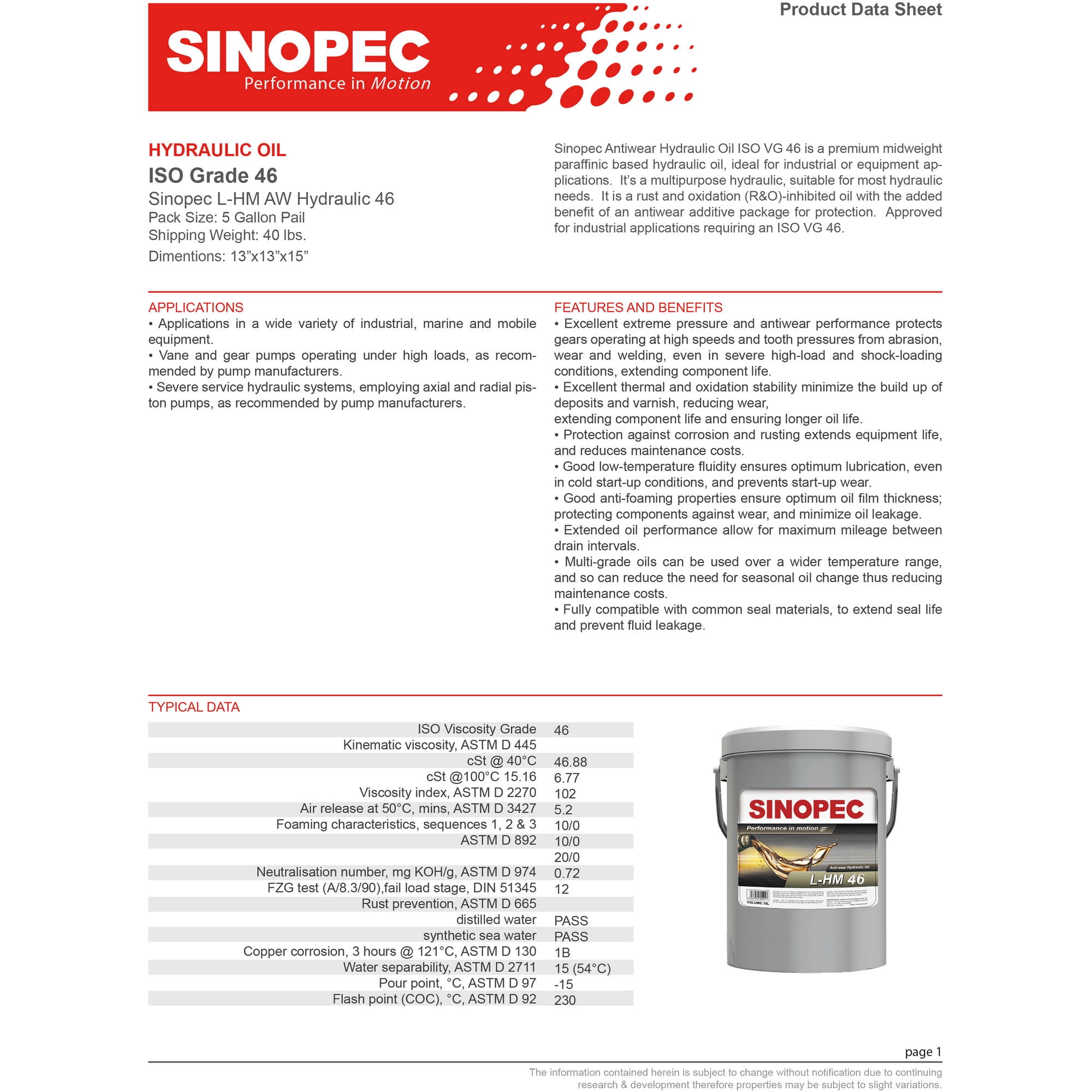 Sea Blue Hydraulic Oil Msds