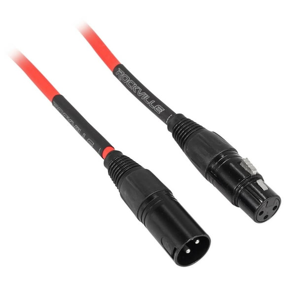 Rockville RCXFM100P-R Red 100' Female to Male REAN XLR Mic/Speaker Cable