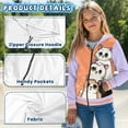 thumbnail image 6 of POLERO Zip-Up Hoodie Sweatshirt Girls Kids Teens Cartoon Cats Orange Purple Lightweight Long Sleeve Hooded Jacket with Pockets Cute Teen Girl Boy Clothes 6-7 Years, 6 of 7