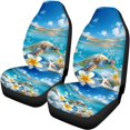 thumbnail image 5 of Pzuqiu Sea Turtle Floral Print Car Seat Covers Protect Car Seat Covers Full Set Breathable 3 PCS Front and Rear Seat Cover Set Fit for SUV Cars, 5 of 10