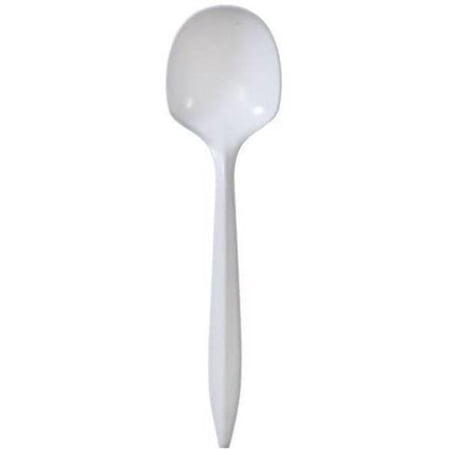 Disposable Plastic White | Pack of 400 Soup Spoon 400 Count