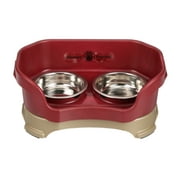 Angle View: Neater Pets Neater Feeder Deluxe Mess-Proof Elevated Food & Water Bowls for Cats, Cranberry