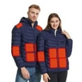 thumbnail image 4 of Cadancy Mens Womens Heated Coat Zip Up Long Sleeve 2 Temperature Modes 17 Heating Zones USB Rechargeable Jackets Washable Thermal Detachable Hooded Winter Quilted Jacket, 4 of 6