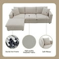thumbnail image 4 of [VIDEO]101*66" Modern Sectional Sofa with Throw Pillows,Cloud L-shaped Couch Set with Wide Seat,4 seat Polyester Comfy Fabric Couch Set with Movable Ottoman for Living Room, Apartment, 4 of 5