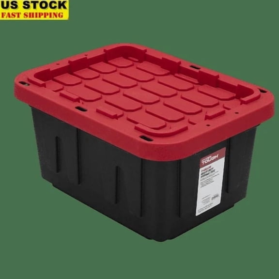5 Gallon Plastic Storage Bin Snap-On Lid Stackable Durable Storage Tote New