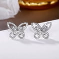 thumbnail image 5 of HOOUN Fashion Butterfly Crystal Zircon Earrings Stud Women Anniversary Drop Jewelry-Rose Gold, 5 of 7
