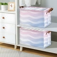 thumbnail image 2 of Yayeee Foldable Storage Basket for Shelves with Handles Set of 2 Waterproof Cloth Bins, Light Blue Gradient, 2 of 7