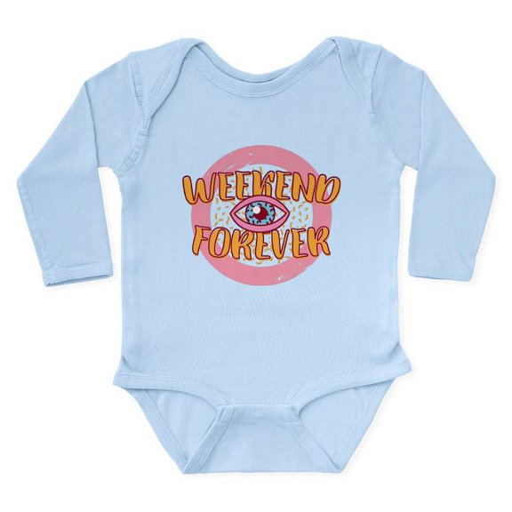 CafePress - Retro 80S Weekend Forever Body Suit - Long Sleeve Cotton Baby Bodysuit