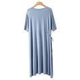 thumbnail image 3 of ZKCCNUK Women's Nightgowns & Sleepshirts Casual and Fashionable Solid Color Large Round Neck with Pockets Short Sleeved Pajamas Free Size, 3 of 5