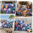 thumbnail image 5 of Tropical Leaf Outdoor Waterproof Pillow Covers, Purple Palm Plant Summer Flower Pastoral Decorative Square Throw Pillowcase Sofa Cushion Sham for Patio/Couch/Chair, 18"x18" 2 Pack, 5 of 8