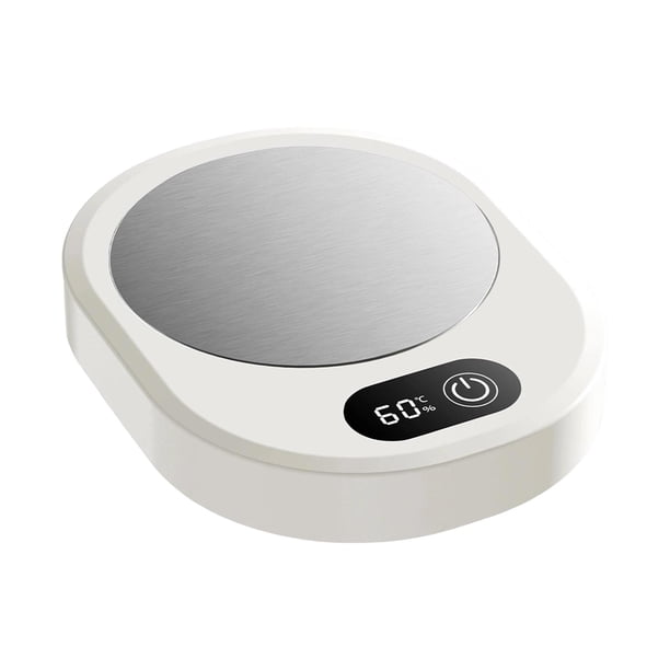 Calentador de tazas de café, calentador de bebidas eléctrico, placa con 4 configuraciones de temperatura Blanco