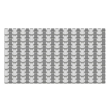 Mainstays 28.34" x 15.35 ", PP TPE, Non-Slip Tile Bath Mat for Shower with Strong Suction Cups, Grey