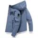 thumbnail image 3 of Primavera otoño chaqueta deportiva al aire libre a prueba de viento con cremallera sólida para hombre sombrero recto informal de alta calidad ocio de moda simplicidad, 3 of 5