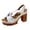 4-White, variant on Chunky Heel Sandals for Women Leather Footbed Platform High Block Heels Slip on Dress Slides for Ladies Summer Dressy Beige-6.5