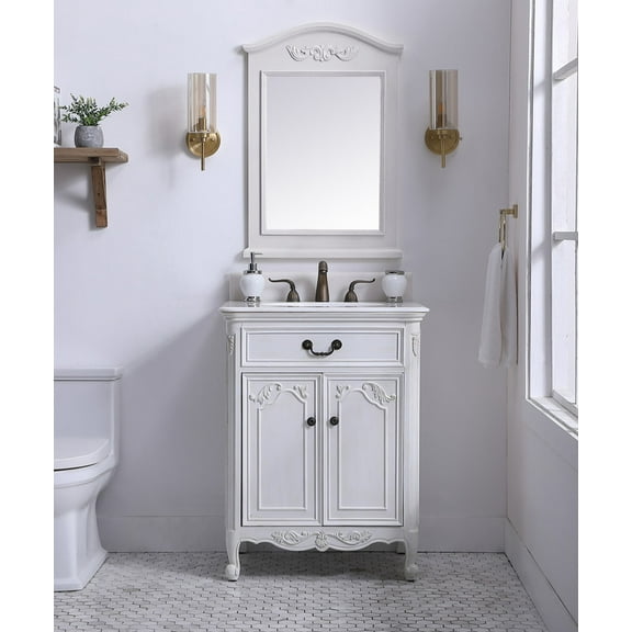 Lisotte 27" Antique White Single Bathroom Vanity