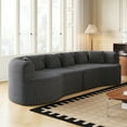 thumbnail image 5 of SEENYOO 106.3" Boneless Couch, Sectional for Living Room, Curved 4-Seater Cloud Style, 6 Pillows & Memory Foam Deep Seat, Chenille Upholstery, Gray, 5 of 12
