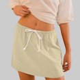 thumbnail image 2 of Loopsun Womens Summer Skirts, Women's Summer Fashion Fold Pocket Drawstring Solid Color Skirt Beige XXL, 2 of 5