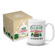 Christmas Coffee Mug [15 oz] - THIS IS MY HALLMARK CHRISTMAS MOVIE WATCHING MUG - A Perfect Christmas Gift for Family, Friends, Coworkers!