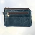 thumbnail image 2 of 1 billetera retro para hombre, monedero portátil, multifunción, con cremallera, soporte para banco, color azul, 2 of 3