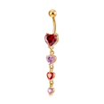 thumbnail image 1 of Jumpingount Colgante en forma de corazón Zircon Ombligo Ombligo Anillos Acero inoxidable Umbilical Nail Studs Jewelry Ropa, zapatos y accesorios Miscelánea dorado+multicolor, 1 of 6