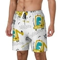 thumbnail image 2 of Uemuo Dinosaur on Excavator Pattern Mens Swim Trunks Quick Dry Board Shorts with Mesh Lining, Stretch Beach Shorts Quick Dry No-Chafing Board Shorts-Small, 2 of 9