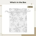 thumbnail image 6 of 50 PCS Snowflake Organza Bags, 11.8 x 7.9 Inches Drawstring White Organza Bag, Mesh Candy Treat Bag, Present Bags, Silver Stamped Transparent Sacks, Multipurpose Pouch for Weddings and Parties, 6 of 6