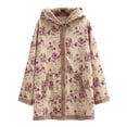 thumbnail image 1 of Abrigos de gran tamaño vintage con bolsillos con capucha y estampado floral para mujer Fridja BV0+475, 1 of 5