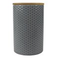 thumbnail image 1 of Honeycomb Large Ceramic Canister, Grey, 1 of 5