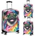thumbnail image 2 of Hippie Pug Portrait Watercolor Tie-Dye Vintage Styles Travel Luggage Cover Dog Lover Gifts Suitcase Dust Protective Decor - 00014, 2 of 5