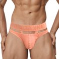 thumbnail image 2 of Calzoncillos sexys de algodón con agujeros para hombre, ropa interior deportiva de cintura baja convexa para levantar la cadera, pantalones cortos personalizados de moda, 2 of 6