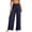 Navy, variant on Womens Star Print High Waist Wide Leg Loungewear Pants Elastic Waist with Scalloped Hem Loose Fit Soft Breathable Casual Full Length Sleep Bottoms