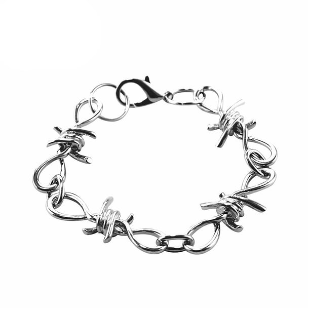 Punk y hombres de metal gótico de las mujeres de alambre de púas pulsera universal de espinas pulseras