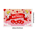 thumbnail image 3 of Romantic Red Happy Birthday Banner with Cupids Hearts Bows for Birthday Party Valentine s Day Party Decorations Photo Backdrop Background Party Supplies Decor, 3 of 8