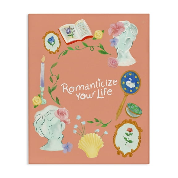 Stupell Industries Romanticize Your Life Entertainment Painting Wrapped Canvas Art Print Wall Art, 16 x 20