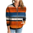 thumbnail image 4 of WXLWZYWL Women's Spring Fall Zip Up Jacket Fashion Random Print Casual Lightweight Coat without Hood, 4 of 6