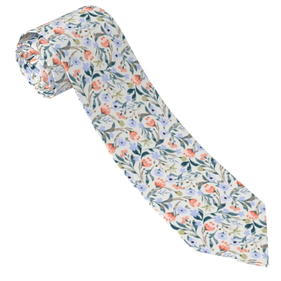 Xecao Watercolor Wildflowers 1 Print Tie For Men Necktie Woven Jacquard Neck Ties,Classic Men's Tie