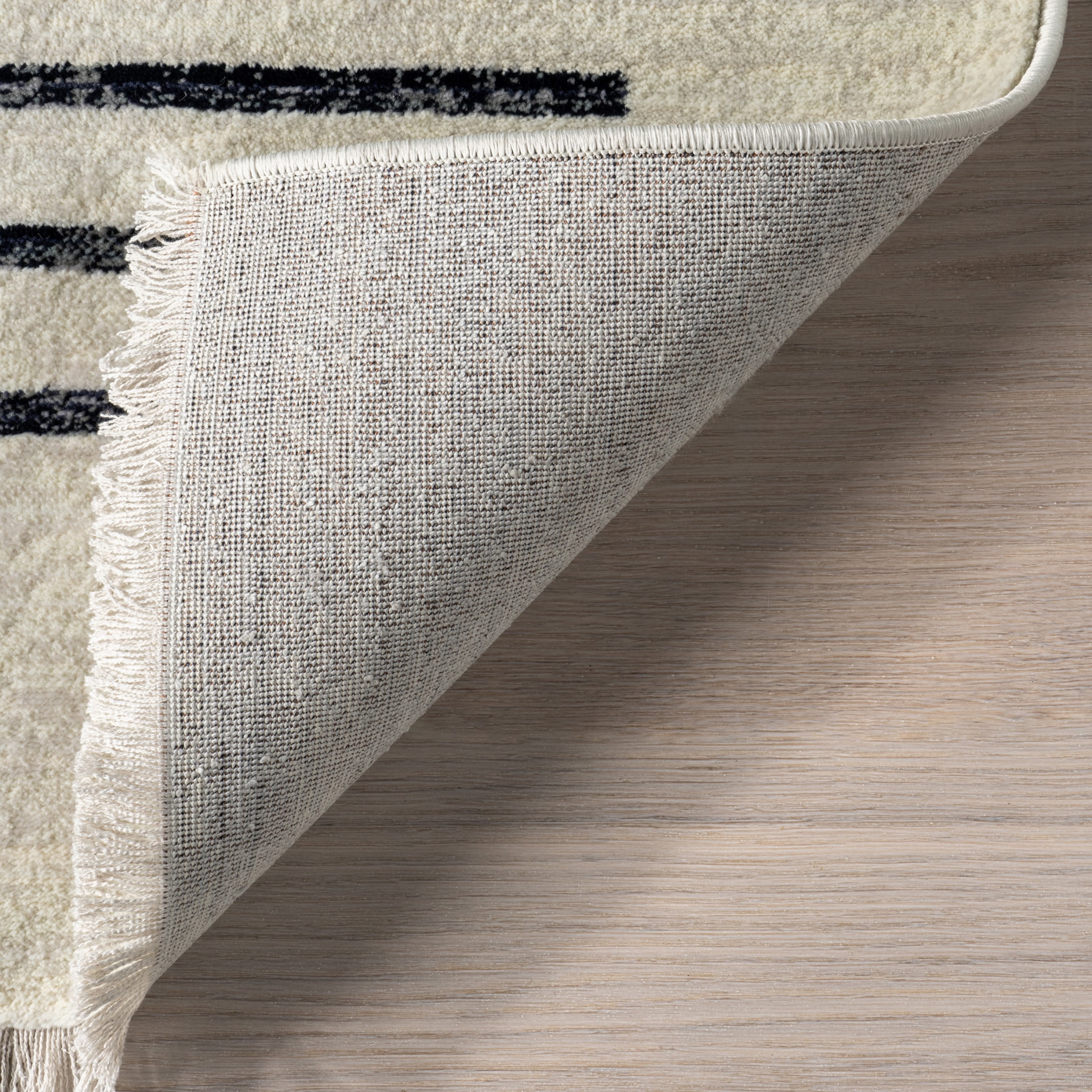 nuLOOM Keeva Modern Striped Fringe Area Rug, 3' 3" x 5', Keeva Beige