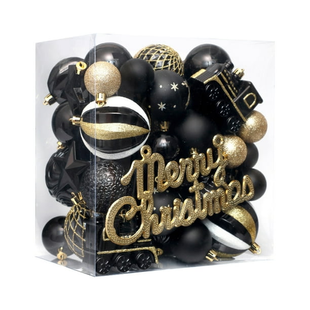Bolas decorativas para Navidad, juego de 65 bolas navideñas pintadas, juego de adornos colgantes para árbol de Navidad, adornos colgantes para Navidad, decoraciones navideñas para exteriores, decoraci