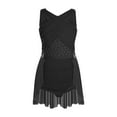 thumbnail image 2 of YUUMIN Ballet Dance Leotard Dress for Girls Latin Jazz Ballroom Dancing Outfit Ballerina Lyrical Wrap Skirt Black 16, 2 of 7