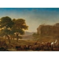 thumbnail image 2 of Pieter van Laer 18x14 Black Ornate Wood Framed Double Matted Museum Art Print Titled - A View of the Roman Campagna with Shepherds Resting with Their Livestock, 2 of 5