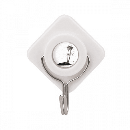 

Coconut Tree Cloud Seagulls Beach Adhesive Wall Hooks Hanging Self Sticky
