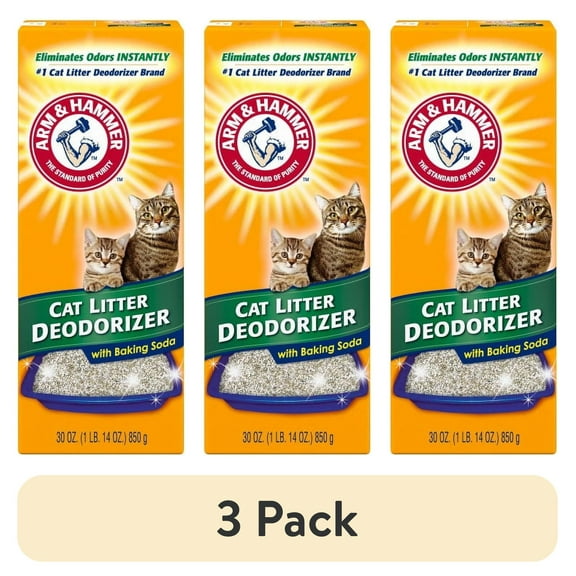 (3 pack) Arm & Hammer Cat Litter Deodorizer Powder, 30 oz, Box