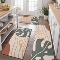 thumbnail image 2 of Brown Boho Plant Pattern Kitchen Rugs Sets Of 3,Kitchen Runner Rugs Non Skid Washable,Decorative Kitchen Floor Mats for Kitchen,Sink,Laundry,17"x30"+ 17"x47" + 17"x59", 2 of 6