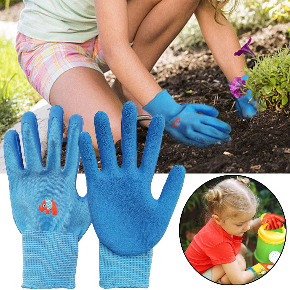 1 new pair Kids Gardening latex work Gloves Protective Anti-slip Multipurpose 