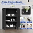thumbnail image 6 of ASJMR Farmhouse Bathroom Floor Cabinet with 2 Doors, Modern Storage Freestanding Organizer Cabinet with Adjustable Shelves, Small Bathroom Cabinet for Kitchen/Bathroom/Living Room, Black, 6 of 9